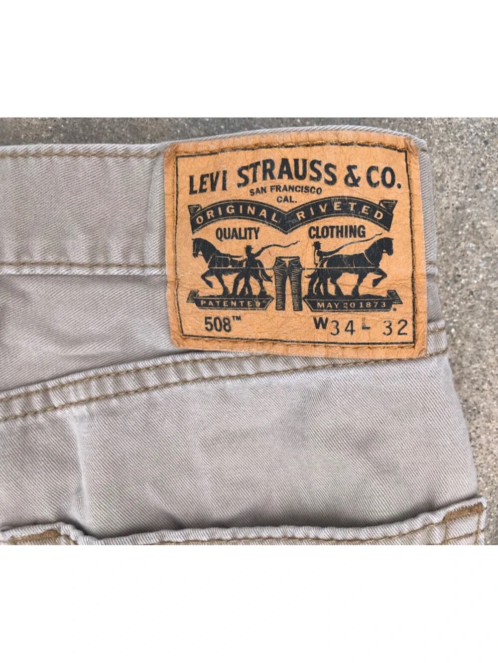 Levi's 508 Regular Taper Tan Cotton Denim Jeans 34
